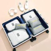 Heart Home Pack of 6 Travel Luggage Bag | Toiletry Bag for Jewellery-Watches-Bracelets | Multi-Purpose Storage Bag with Handle | Travel Utility Storage Pouches | LYN16-GRY | Grey